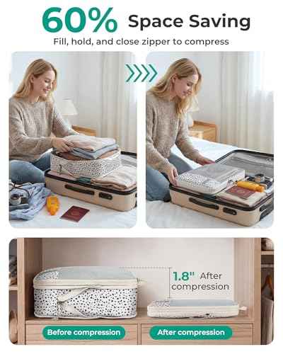 6 Set Compression Packing Cubes for Travel (6 Count)