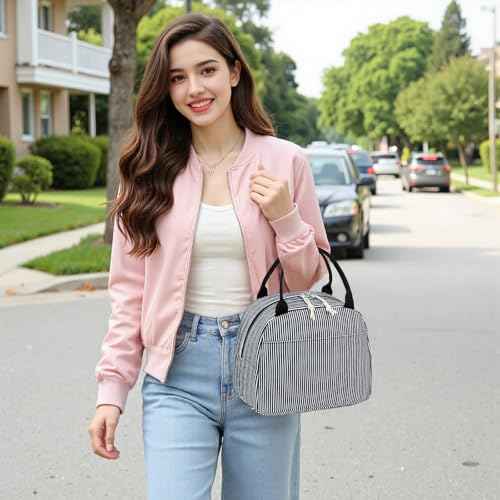 Lunch Bag for Women Men Cute Corduroy Lunch Tote Bags Reusable Insulated Lunch Box Large Capacity Reusable Insulated Cooler for Work Picnic or Travel