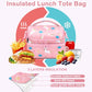 Kids Double Decker Cooler Insulated Lunch Bag Large Tote for Boys