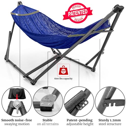 Combo x2 Hammocks with Stand for Outside & Tree Straps