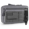 Tactical Molle Admin Pouch Utility Laser Cut EDC Tool Pouch Bag Horizontal Modular Pouches Include US Flag Patch and Keychain