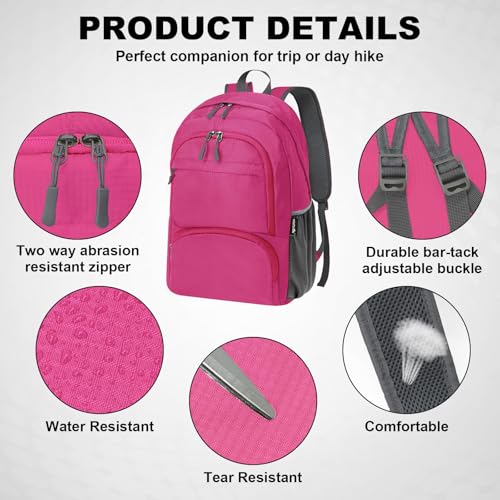 20L lightweight packable Hiking Daypack Foldable Backpack for Men Women Small Travel Outdoor Foldable Shoulder Bag