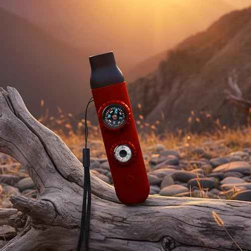 Multifunctional Survival Emergency Whistle for Kids with Compass Hiking Survival (2 Count)