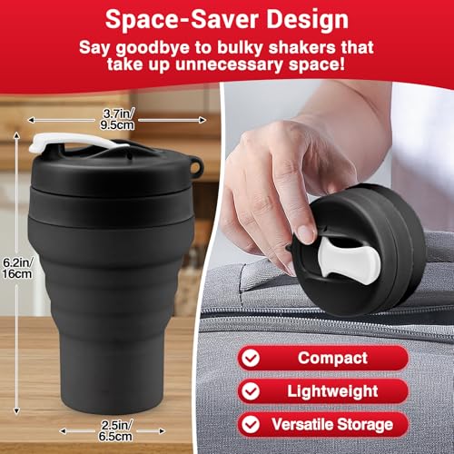 Collapsible Protein Shaker Bottle