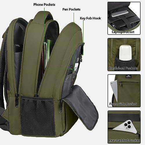 Green 15.6 Inch Travel Laptop Backpack