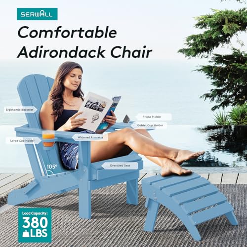 Outdoor Adirondack Chair Set of 2 with Cup Holders (2 Count)