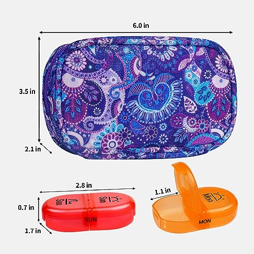 Weekly Travel Pill Organizer 2 Times a Day AM PM Rainbow Pill Box