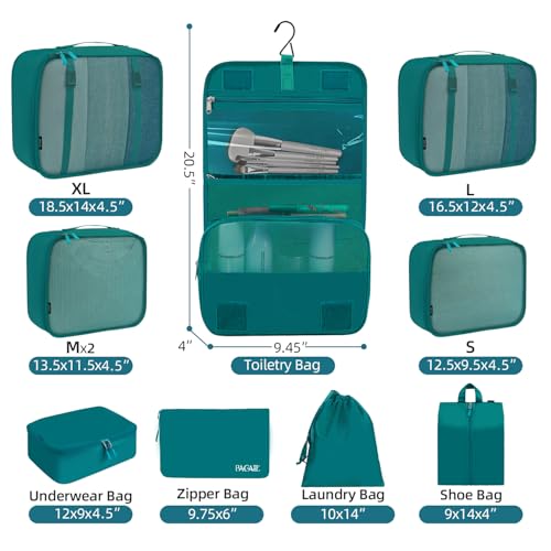 10 Set Packing Cubes Various Sizes Packing Organizer for Travel Accessories Luggage Carry On Suitcase