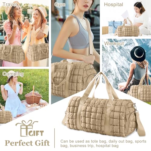 Quilted Travel Duffle Bag Gym Bag for Women