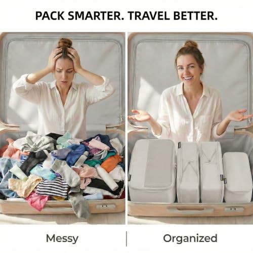 4 Piece Compression Packing Cubes for 3 (4 Count)