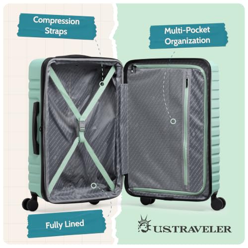 Boren Expandable Hardside Rugged Travel Luggage with 8 Spinner Wheels