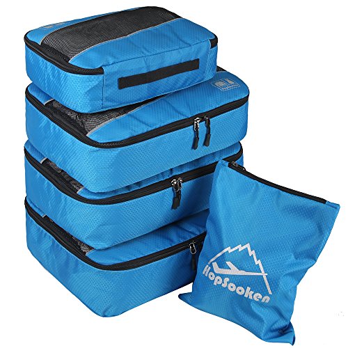 5 Set Packing Cubes for Travel Large Suitcase Luggage Organizer Bags Travel Accessories Vacation 4 Cubes 1 Laundry Pouch Bag (5 Count)