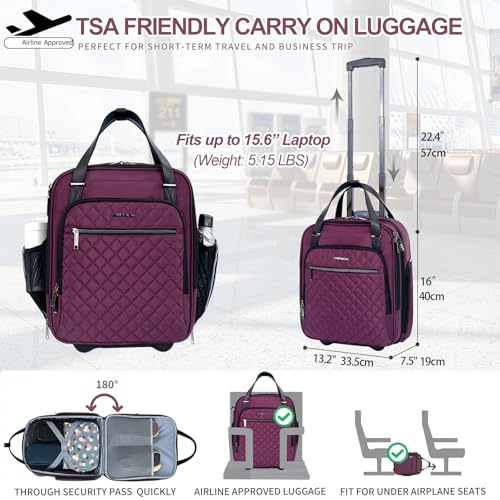 Underseat Carry On Wheeled 16" Bag with Wheels