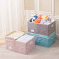 Extra Large Collapsible Storage Cubes with Lids Fabric Decorative Storage Bins Boxes Organizer Baskets with Cover Handles for Bedroom Closet Living Room 19.6x15.7x11.8 Inch 3 Pack (3 Count)
