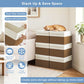 Large 22 Quart Linen Fabric Foldable Storage Bin Cube Organizer Basket with Flip (4 Count)
