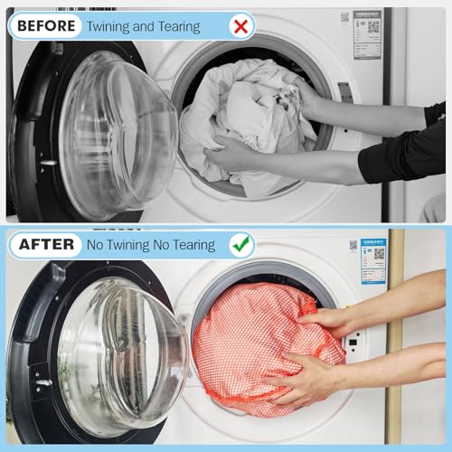 3Pcs Mesh Laundry Bags Washing Machine Mesh Wash Bags Jumbo for Delicates Clothes (3 Count)