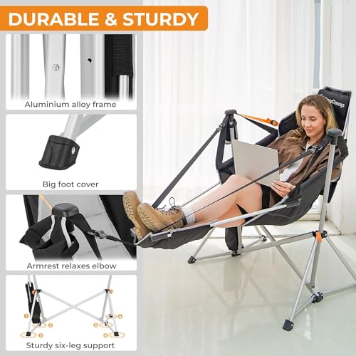 2 Pack Hammock Chairs with Footrest (2 Count)