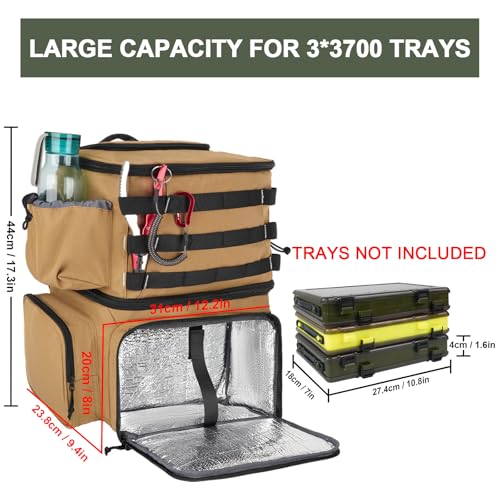 Large Fishing Backpack Cooler with Rod Holders