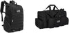 K-Cliffs Tactical Range Duffel Heavy Duty Travel Bag Quality Sport Gear Gym Tote Molle Lockable With US Patch (33" Duffel + Backpack)