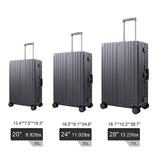 All Aluminum Luggage Zipperless Hard Shell Luggage Case with TSA Lock Spinner Alloy Metal Suitcase