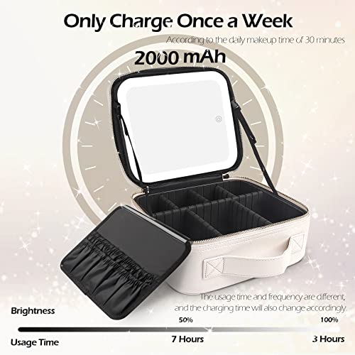Travel Makeup Bag Cosmetic Bag Makeup Organizer Bag with Lighted Mirror