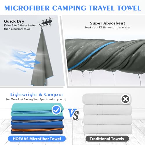 2 Pack Microfiber Camping Towels (2 Count)