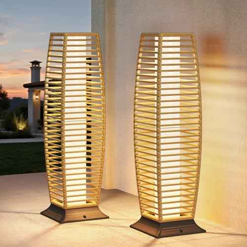 2 Piece Outdoor Floor Lamp Solar Lantern (2 Count)