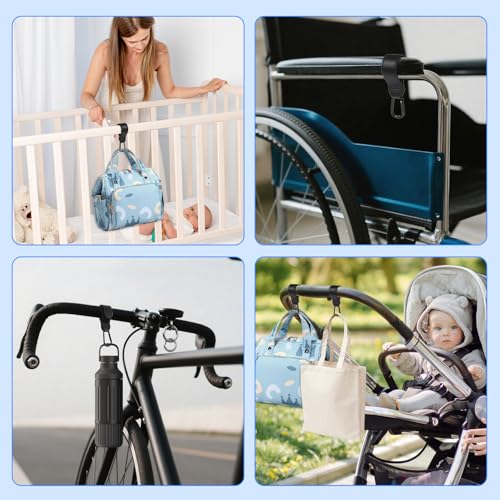 Xindojuz 2 PCS Stroller Hooks for Bags