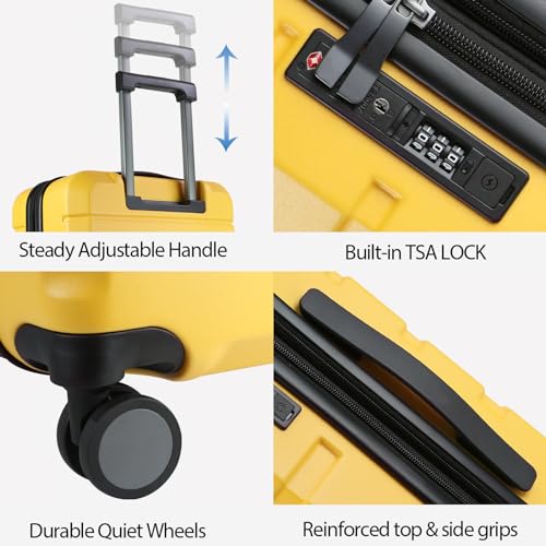 Hardside Expandable Carry On Luggage with Spinner Wheels & Built