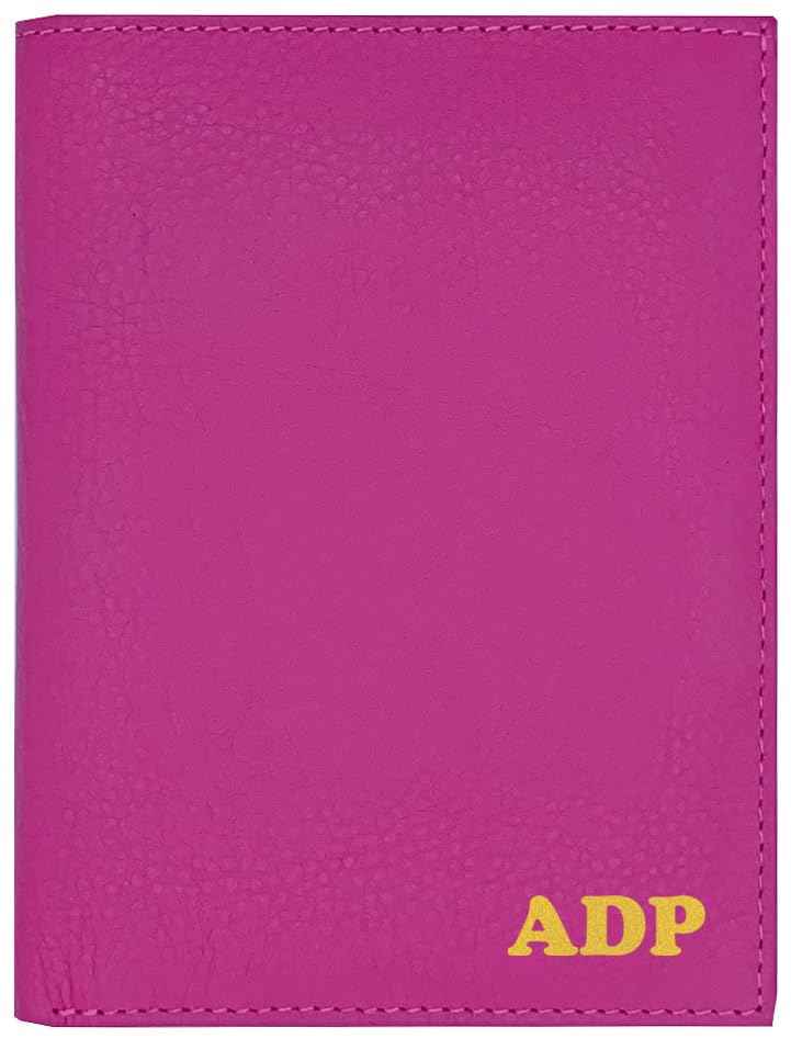 Deluxe Personalized Monogrammed Hot Pink RFID Leather Passport Wallet
