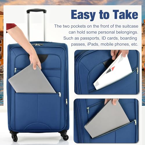 Softside Luggage Set Lightweight 3 Piece Suitcase with Duffel Bag (3 Count)