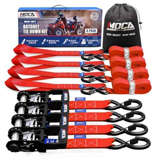 MOCA Heavy Duty Ratchet Straps Tie Down 4 Pack 1.6" x 8 ft (14 Count)