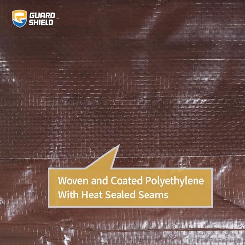 Brown Tarp 12x16 Feet Waterproof Tarps Lightweight Camping Tarp Outdoor Multi Purpose Poly Cover 6mil (192 Sq Ft)