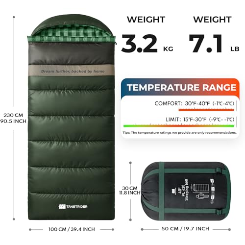 Cotton Flannel XXL Winter Sleeping Bags for Adults Big and Tall