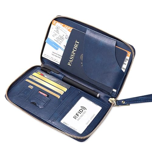 Multi Function RFID Travel Passport Wallet with Phone Pocket