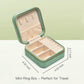 Travel Jewelry Case, Small Plush Velvet Jewelry Box for Women and Girls, Portable Jewelry holder organizer for Rings Earrings Necklaces Bracelets(Mint)