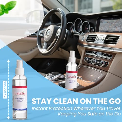 Fragrance Free Hand Sanitizer Spray Pack of 12 with 80% Alcohol (80.04 Fl Oz)