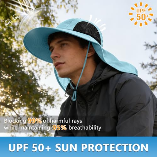 Sun Hat for Men Women with Neck Flap