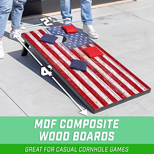 4 x 2 ft American Flag Design Cornhole Game Set