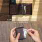 Card Holder Pop Up Slim Wallet Leather RFID Blocking Card Case Up to 8 Credit Cards Espresso (7 Count)