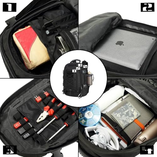 Large Tactical Backpack for Men Military Backpack with DIY System for Travel