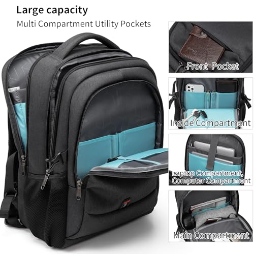 17 Inch Laptop Backpack for Travel Water Resistant College Backpack for Men
