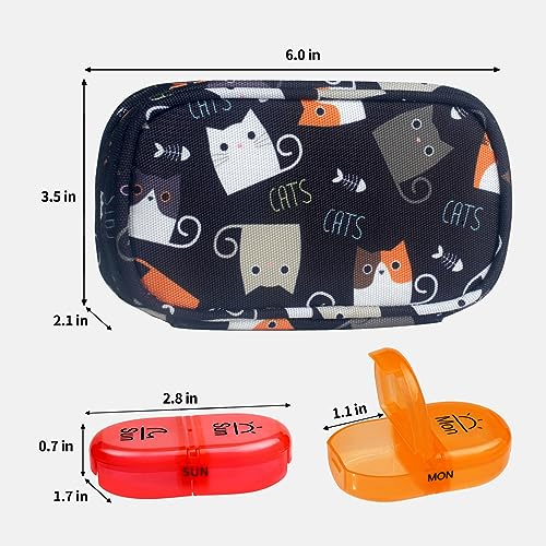 Weekly Travel Pill Organizer 2 Times a Day AM PM Rainbow Pill Box