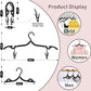 12pcs Black Travel Hangers with 24pcs Clips Foldable for Suitcase (12 Count)
