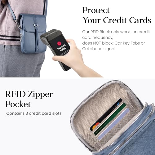 Genuine Leather Small Crossbody Bags for Women Cell Phone Purse