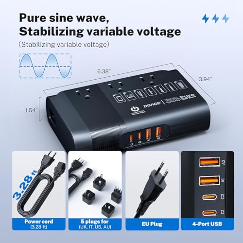 500W 220V to 110V Pure Sine Wave Voltage Converter