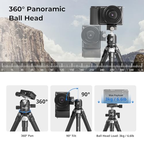 Carbon Fiber Mini Desktop Tripod with 360° Ball Head