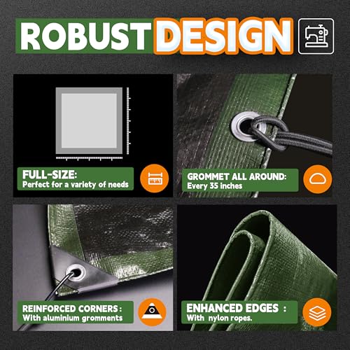 20x20 Feet Tarp Waterproof
