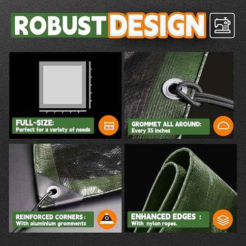 12x20 Feet Tarp Waterproof