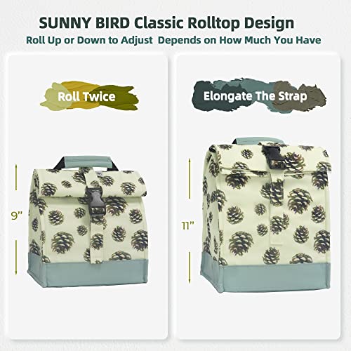Insulated Lunch Bag Rolltop Lunch Cooler Cute Lunch Box for Girls